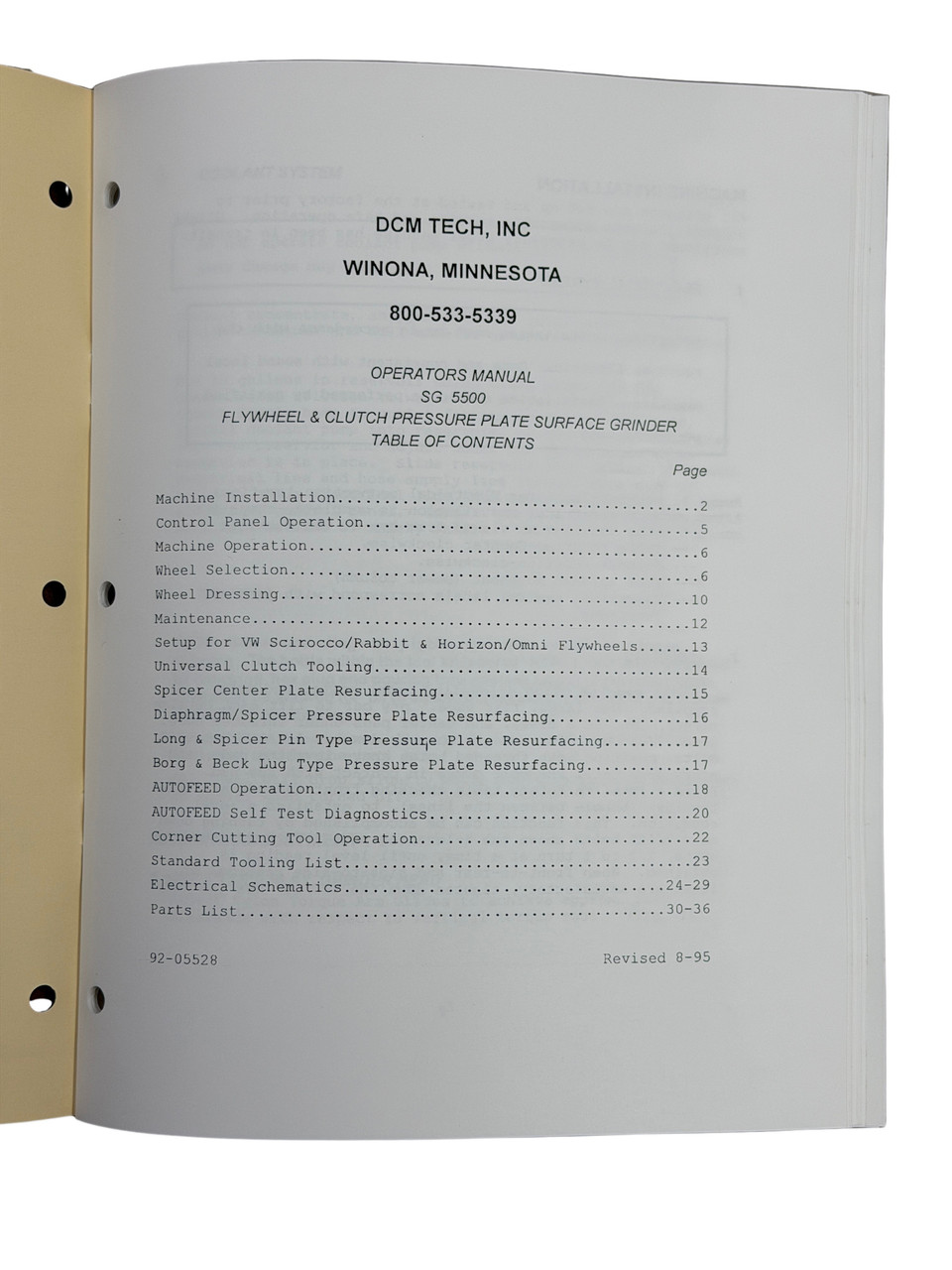 DCM Model SG-5500 Flywheel Grinder Manual
