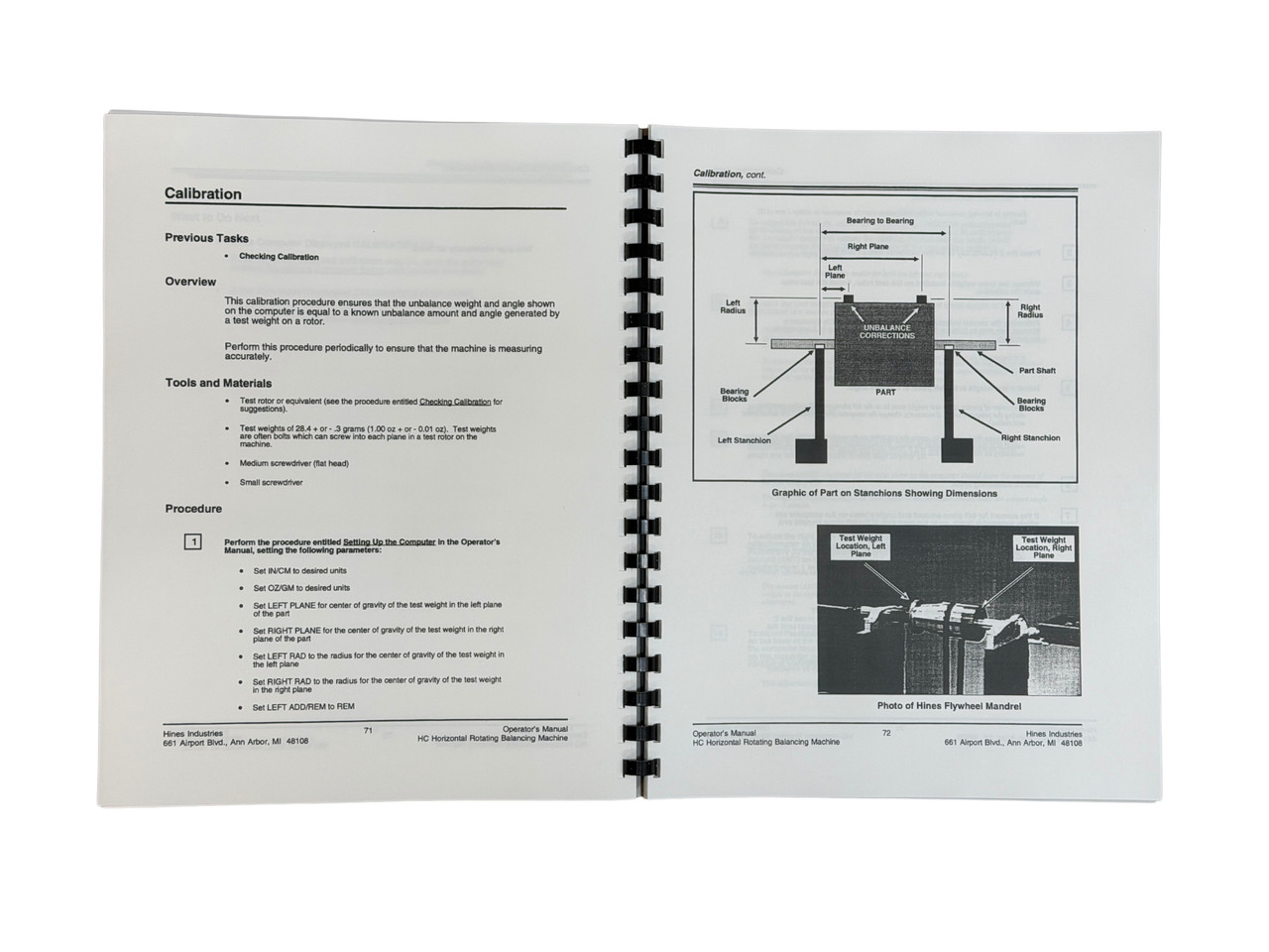 Hines Model HC500MC Crankshaft Balancer Manual