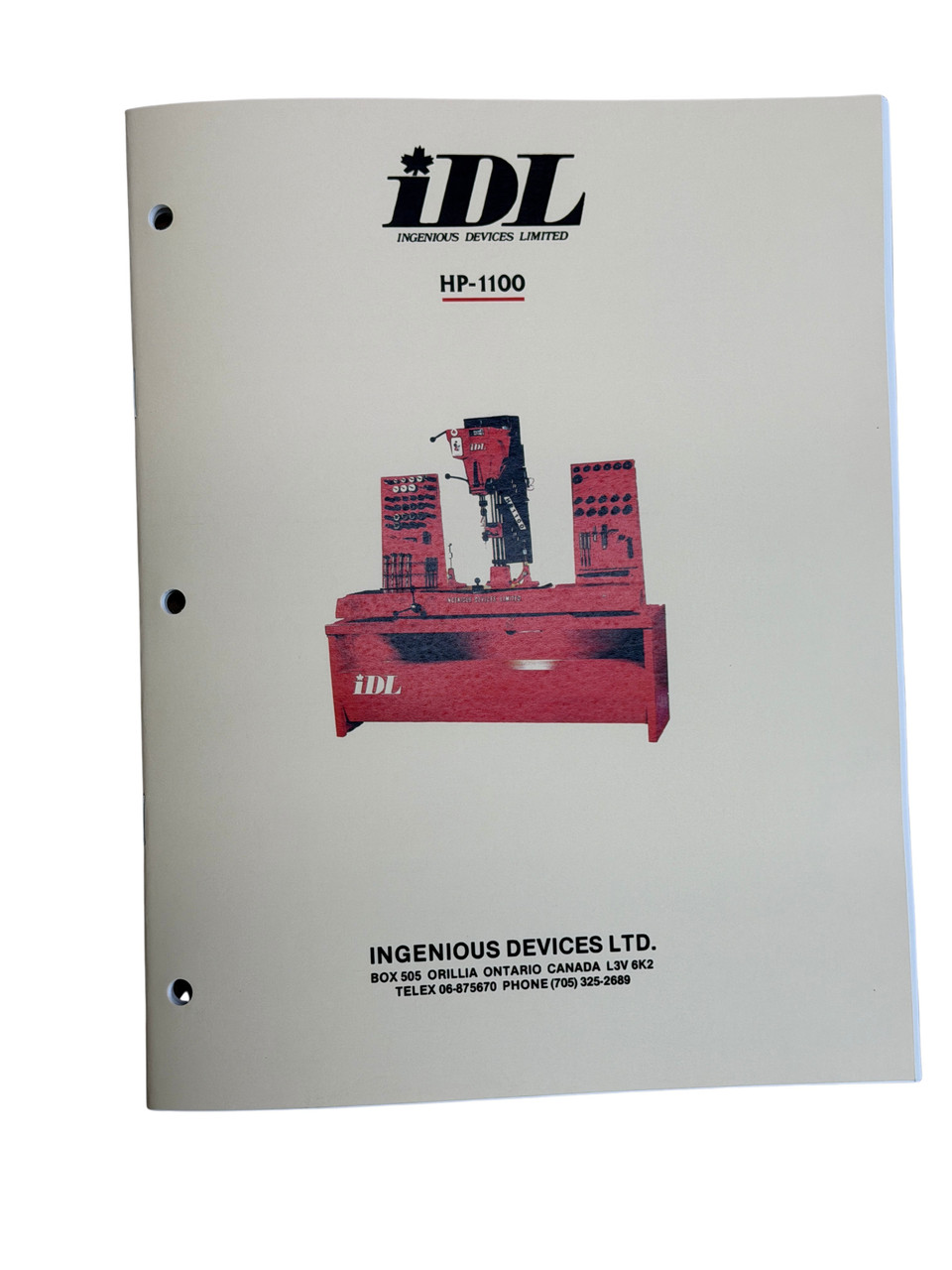 IDL Model HP1100 Seat and Guide Machine Manual