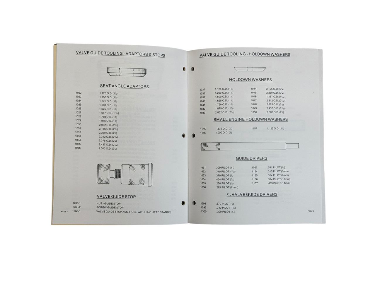 IDL Seat and Guide Machine Optional Tooling Catalog