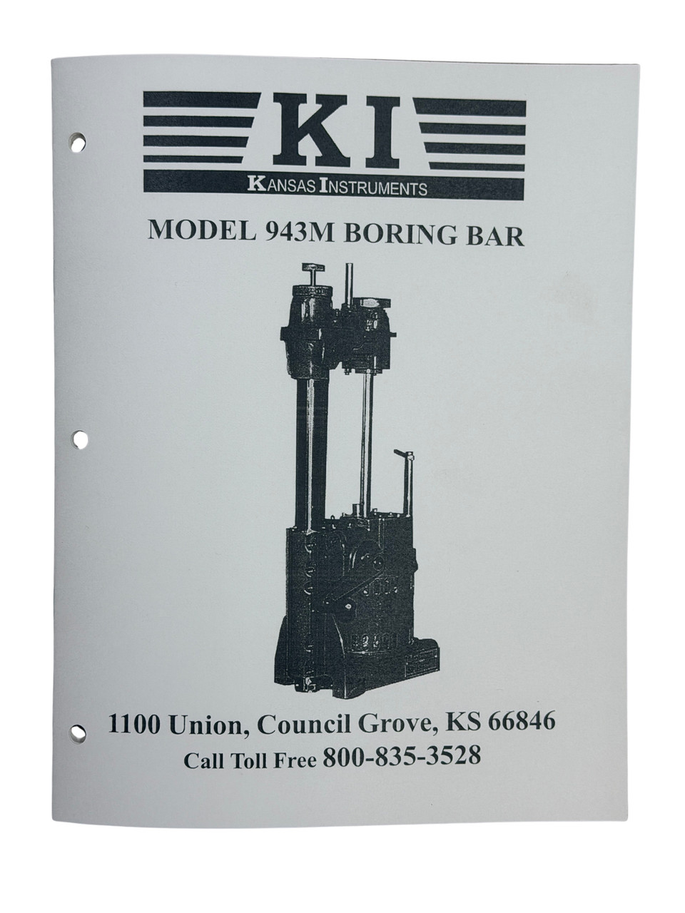 Kansas Instruments Model 943M Boring Bar Manual