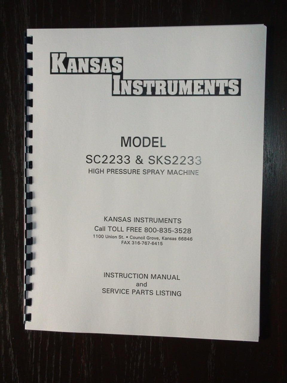 Peterson Model SC2233 & SKS2233 Manual
