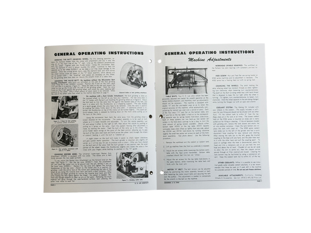 KO Lee K403C - K403D - K403H - K500H Valve Grinder Manual