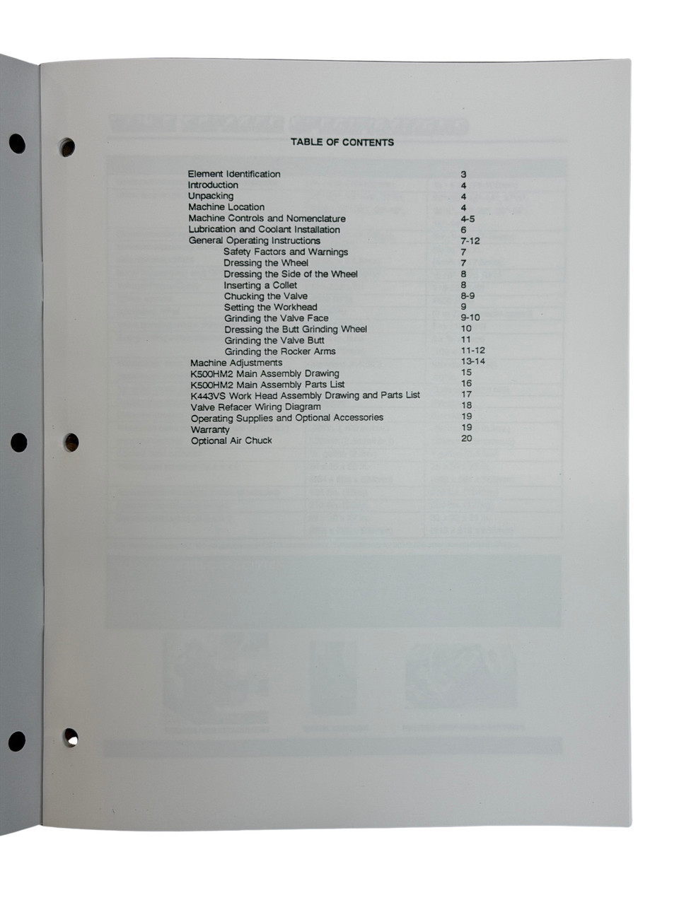 KO Lee Model K500HM2 Valve Grinder Manual