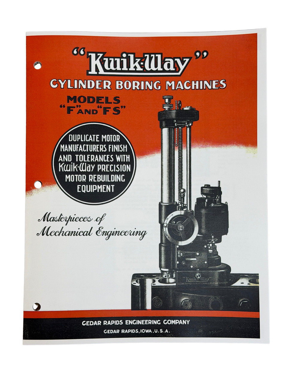 Kwik Way Model F and FS Portable Boring Bar Flier