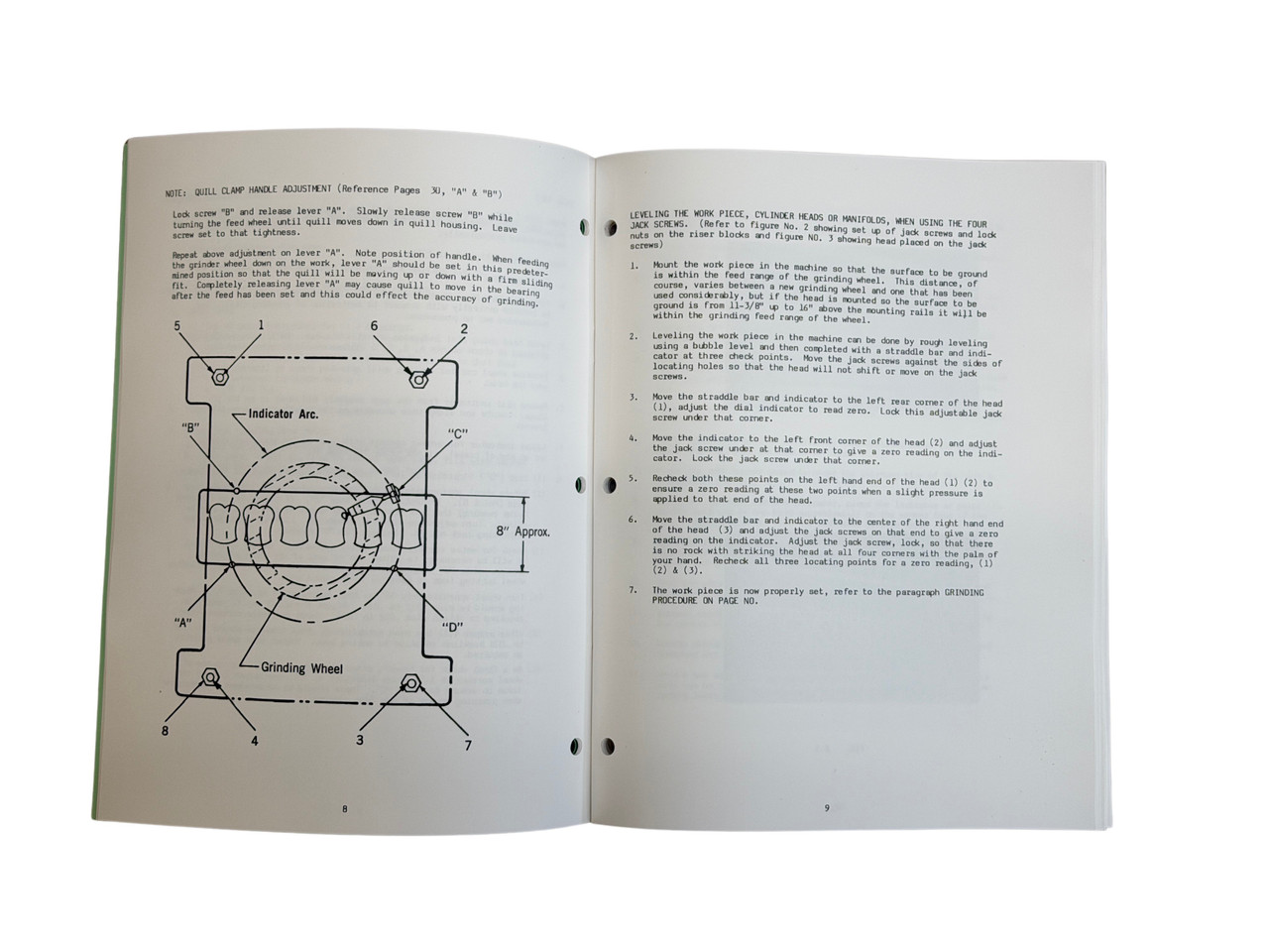 Kwik Way Model 856 Surface Grinder Manual