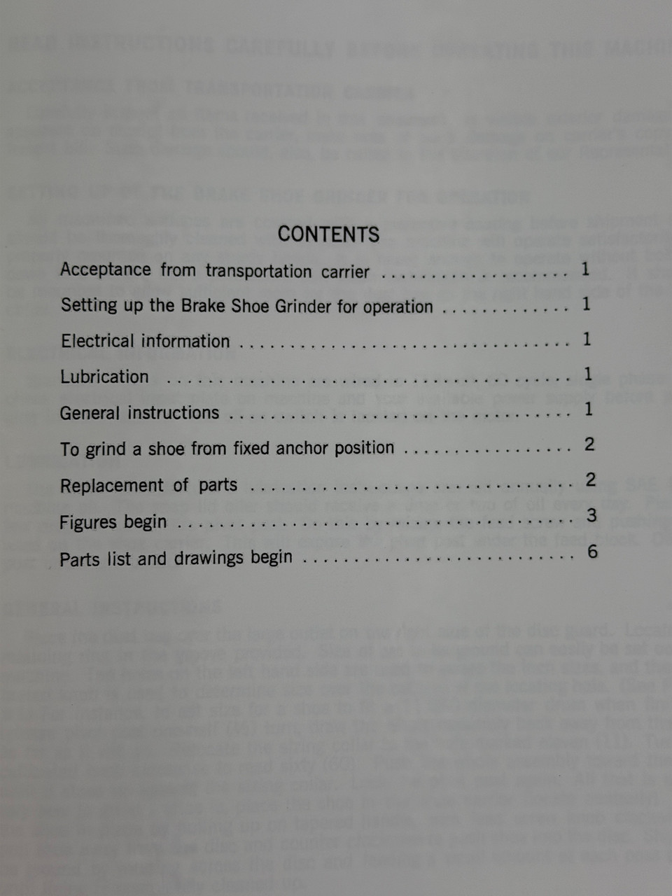 Kwik Way Model EA Brake Shoe Grinder Manual