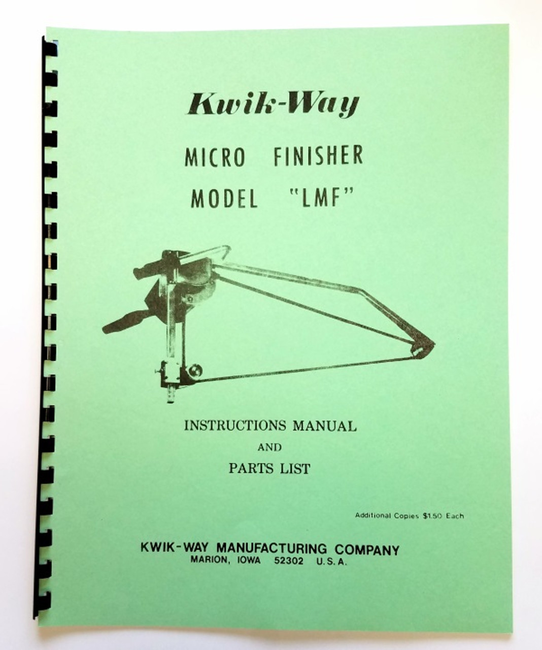 Kwik Way Model LMF Manual