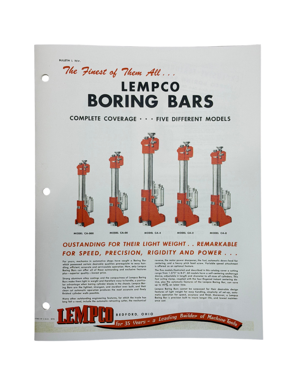 Lempco Portable Boring Bar Flier