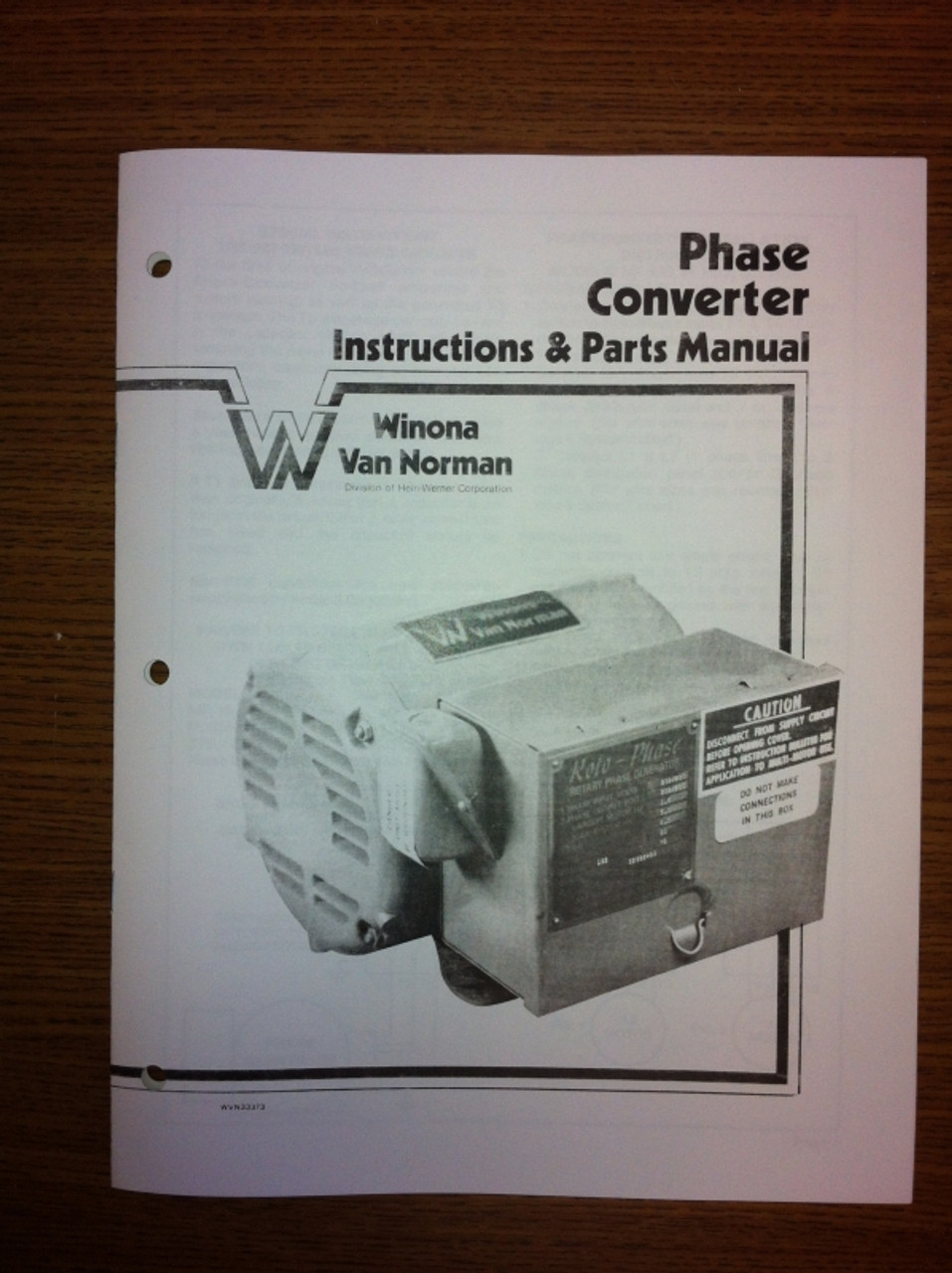 Winona Van Norman Phase Converter Manual