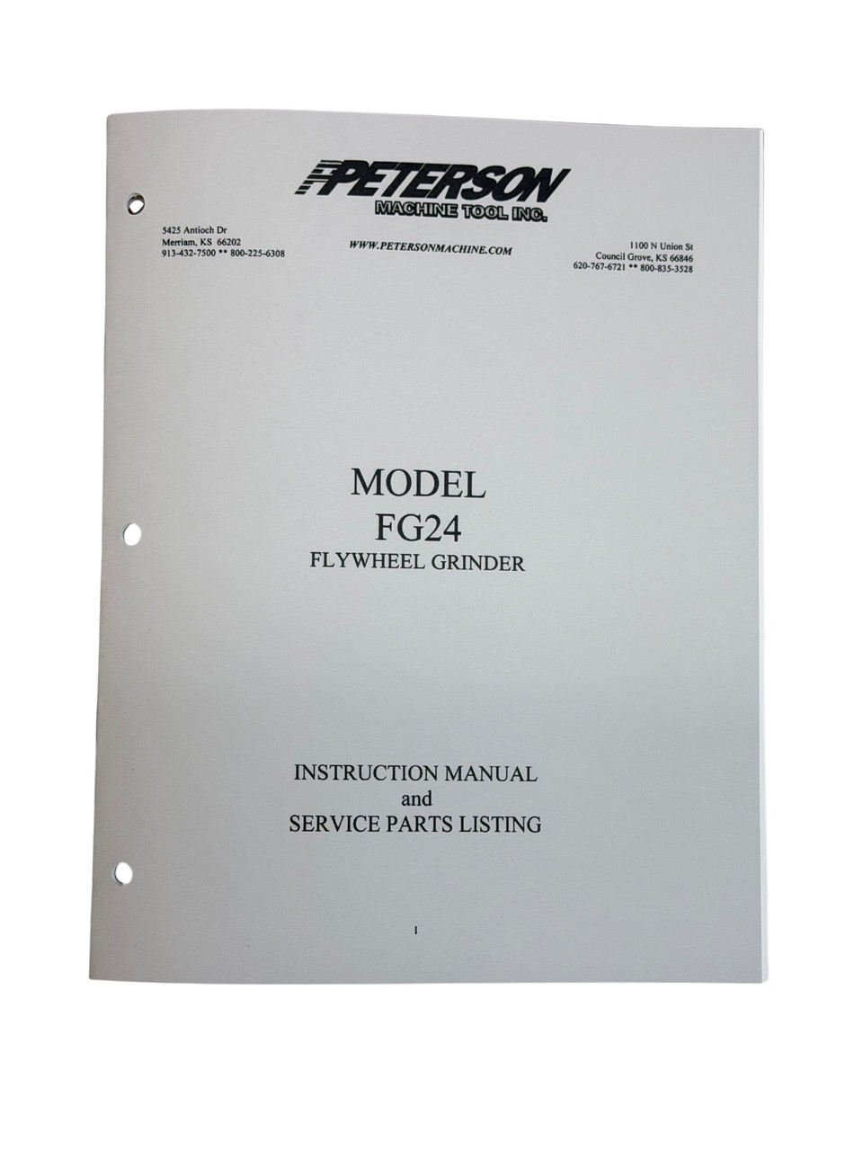 Peterson Model FG24 Flywheel Grinder Manual