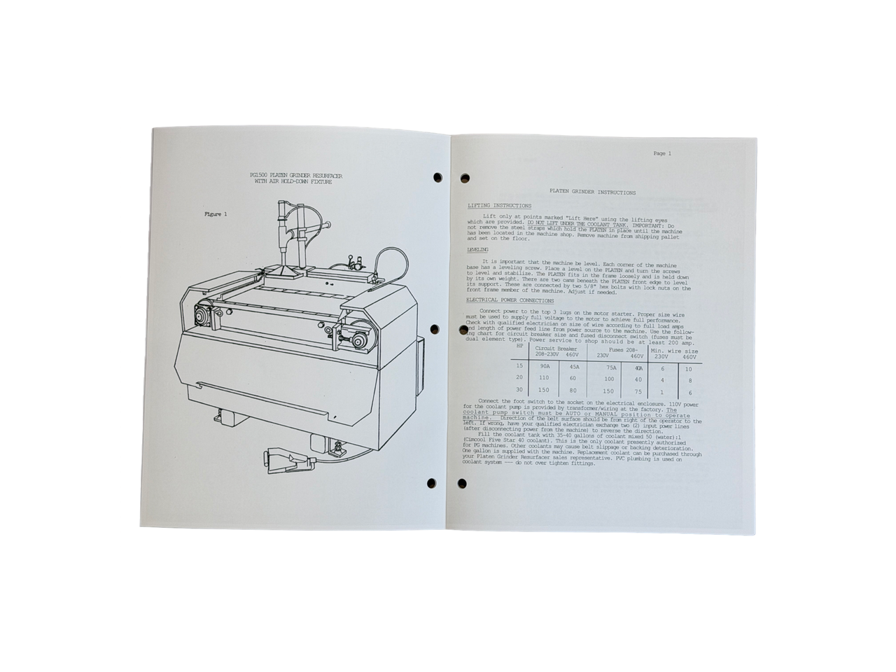 Peterson Model PG1500 Belt Surfacer Manual