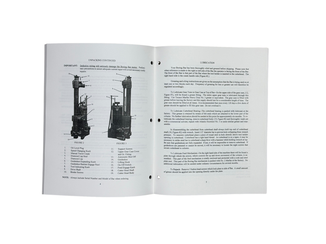 Peterson Model PK447S Boring Bar Manual