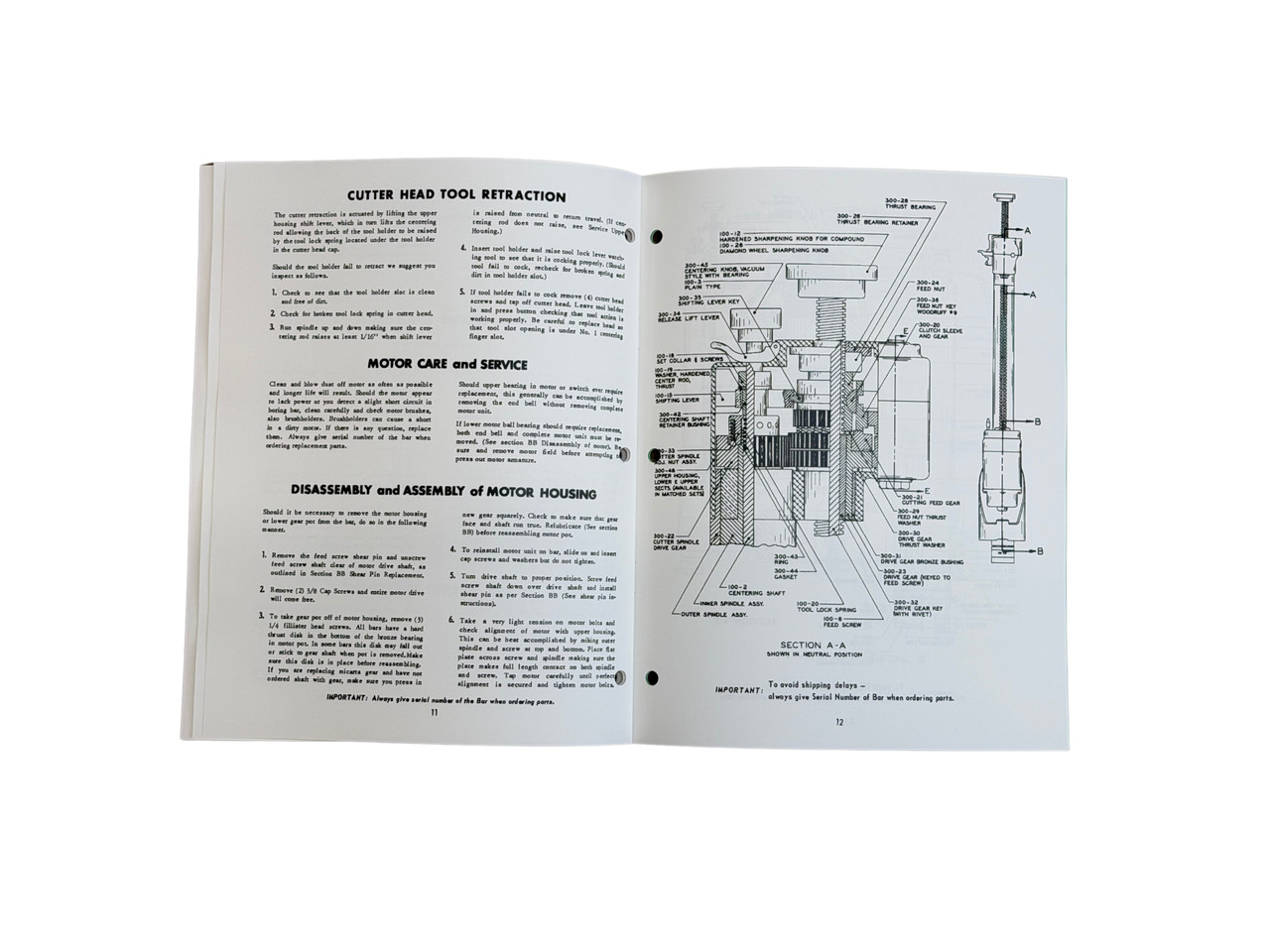 Rottler Model CA Portable Boring Bar Manual