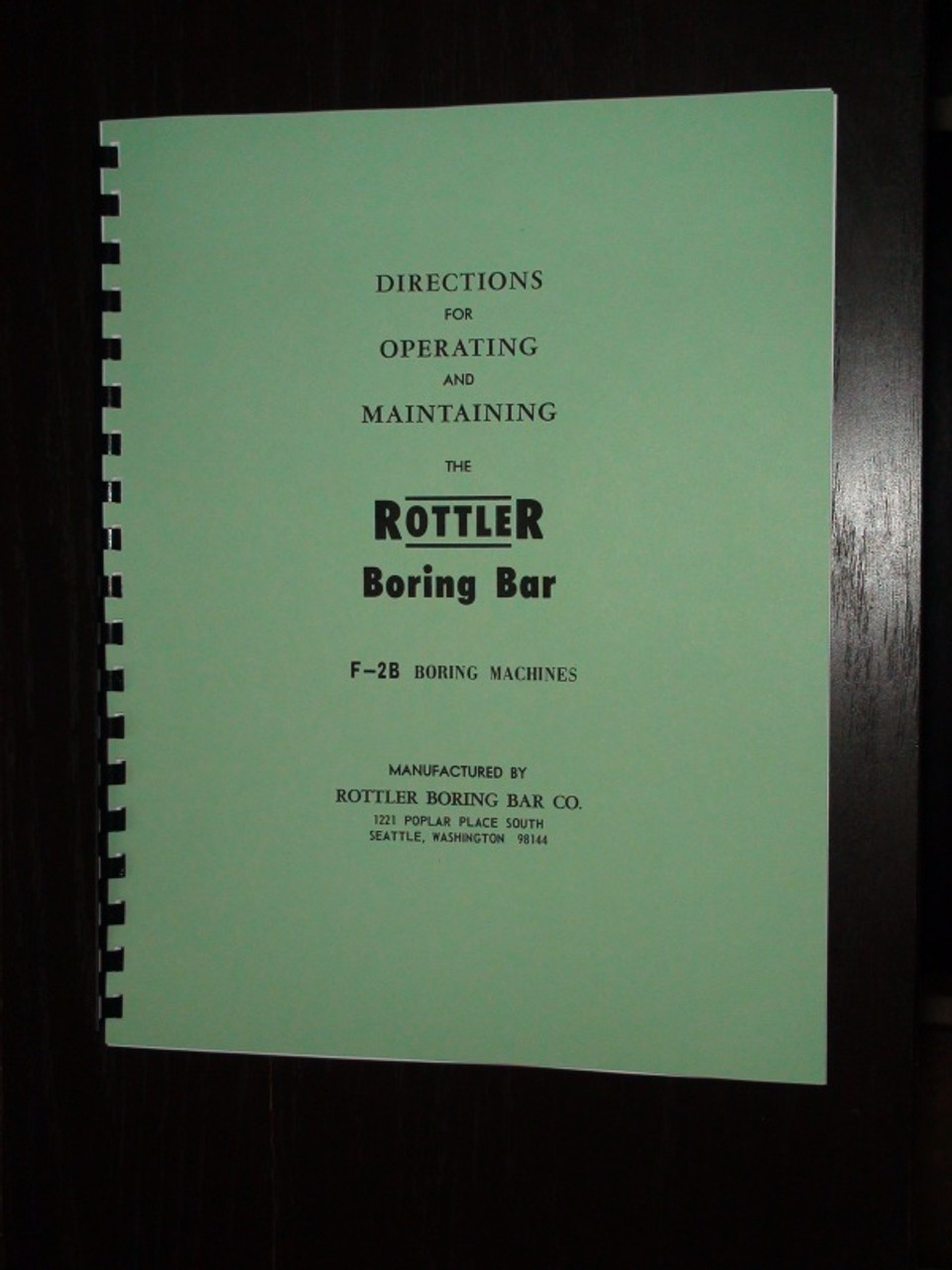 Rottler Model F-2B Manual