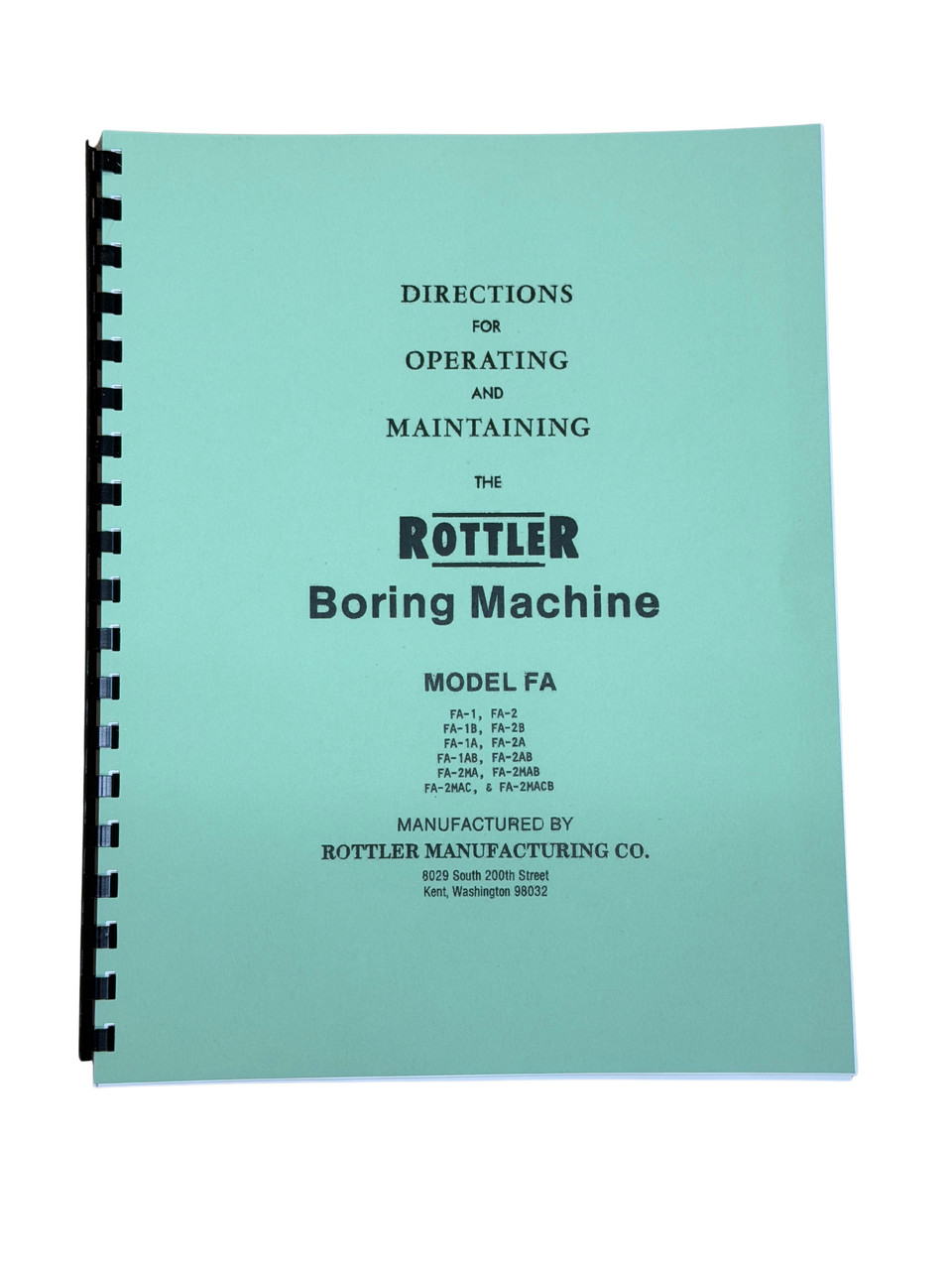 Rottler Model FA1 to FA2MACB Boring Bar Manual