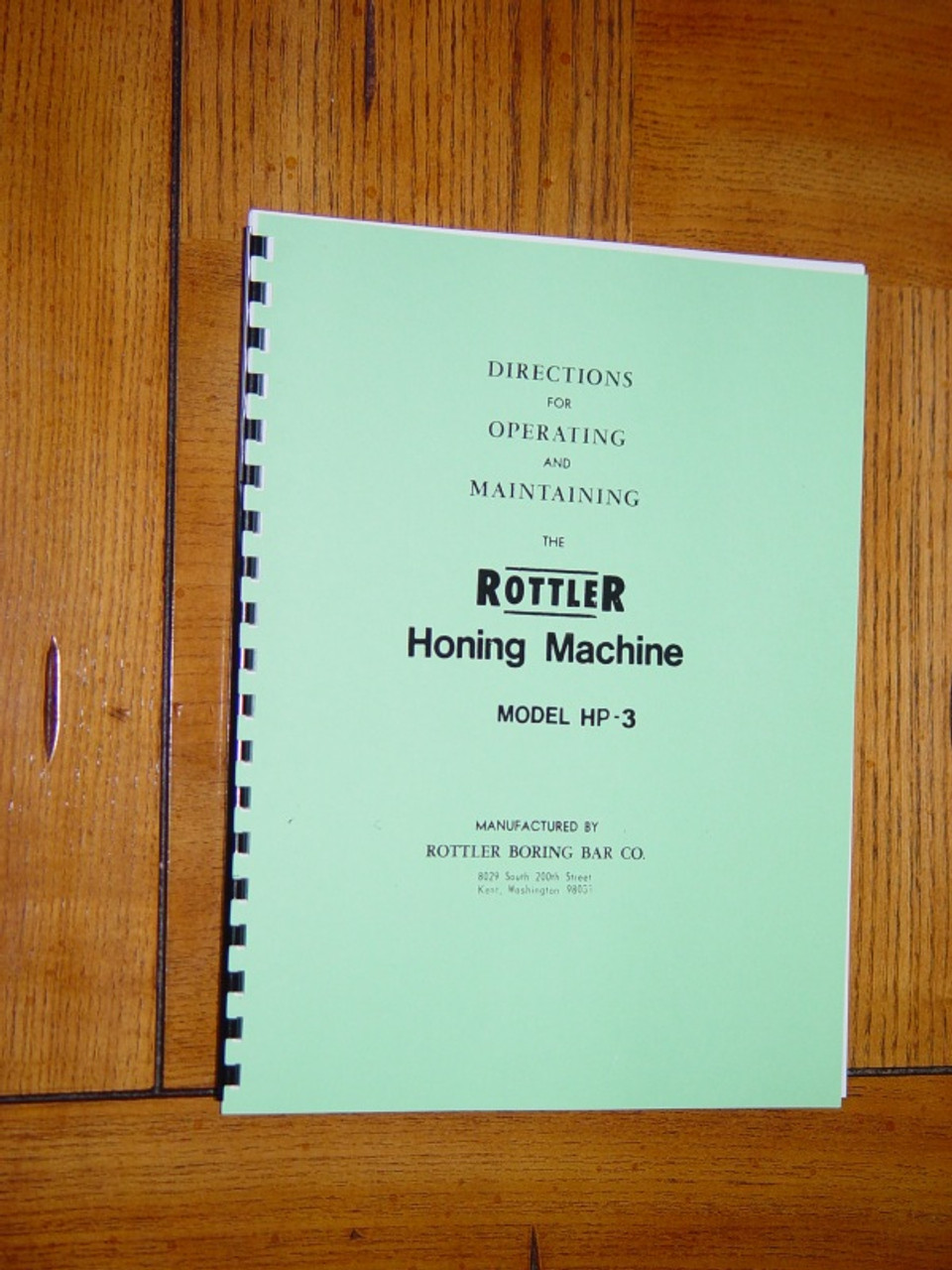 Rottler Model HP-3 Manual