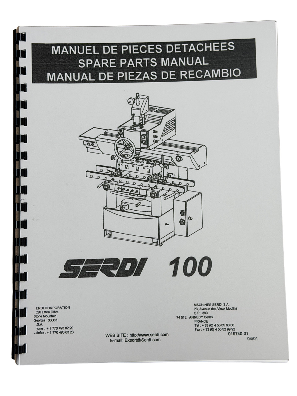 Serdi Model 100 Seat and Guide Machine Parts Manual