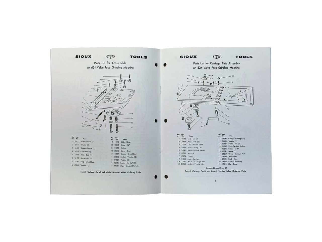 Sioux Model 624 Valve Grinder Instruction and Parts Manual