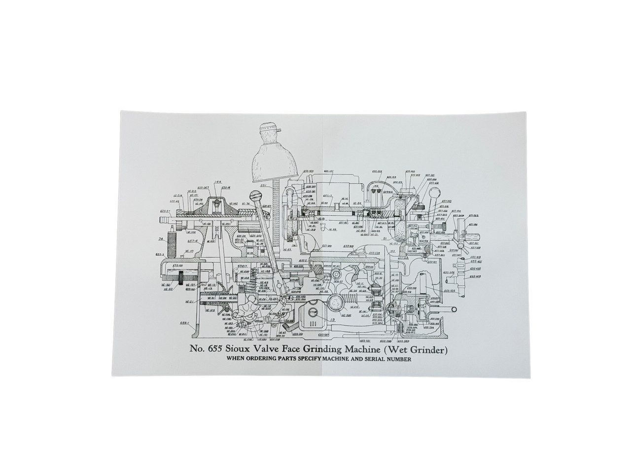 Sioux Model 655 Valve Grinder Parts Sheet