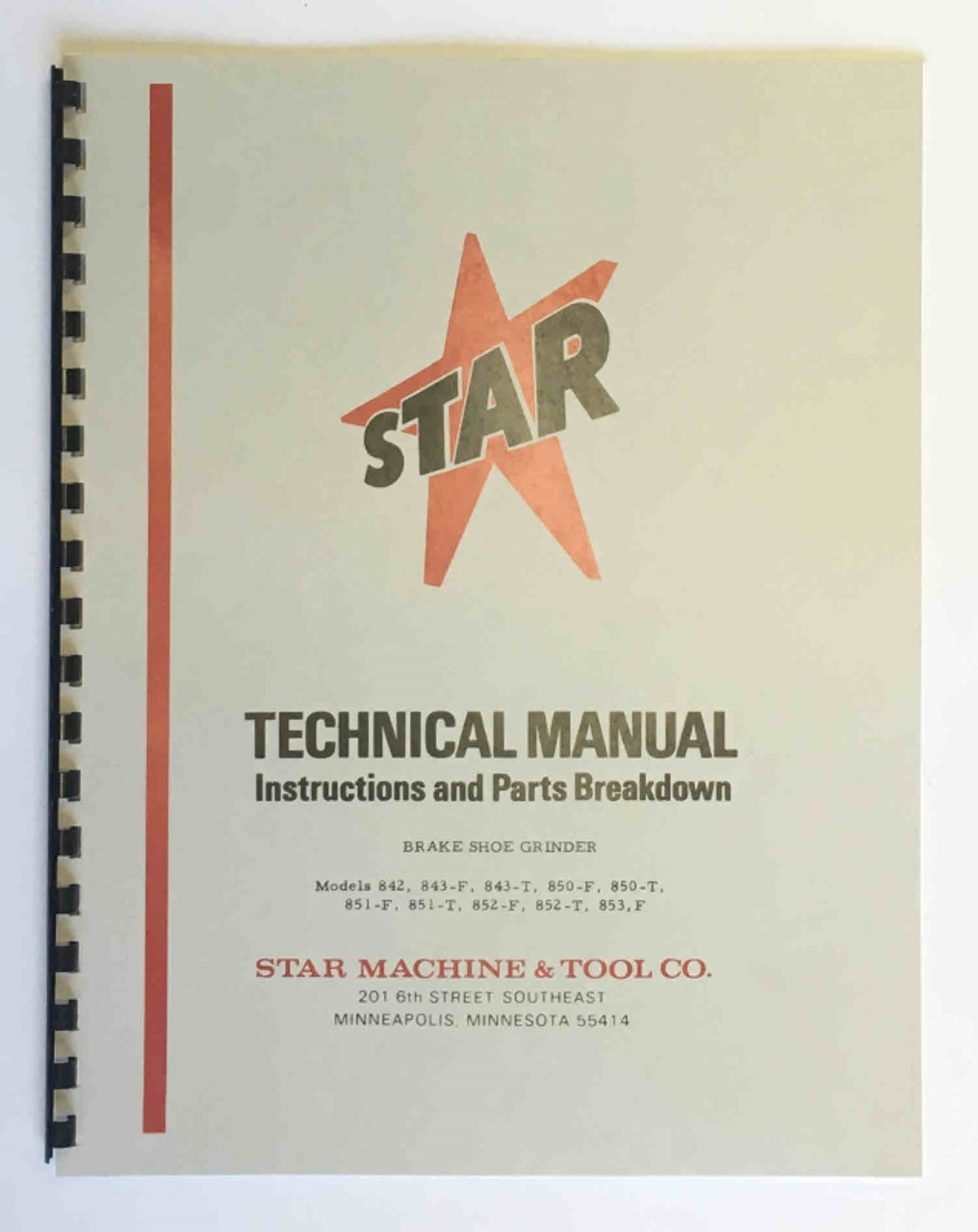 Star Brake Shoe Grinder Manual
