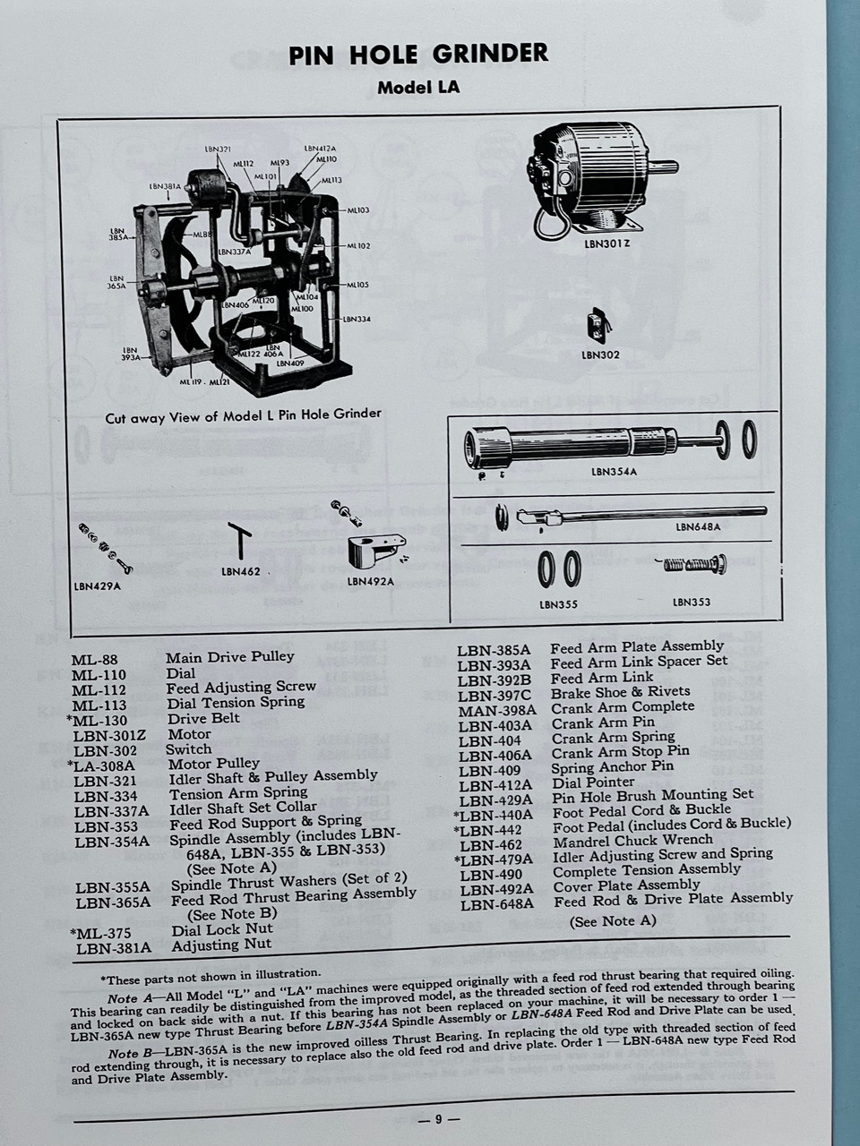 Sunnen Repair Parts Catalog 1948