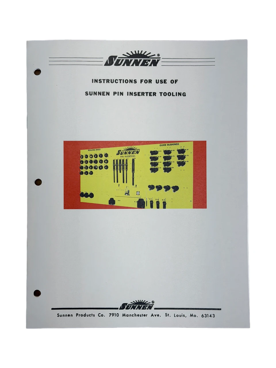 Sunnen Model B500 Piston Pin Installer Set Instructions