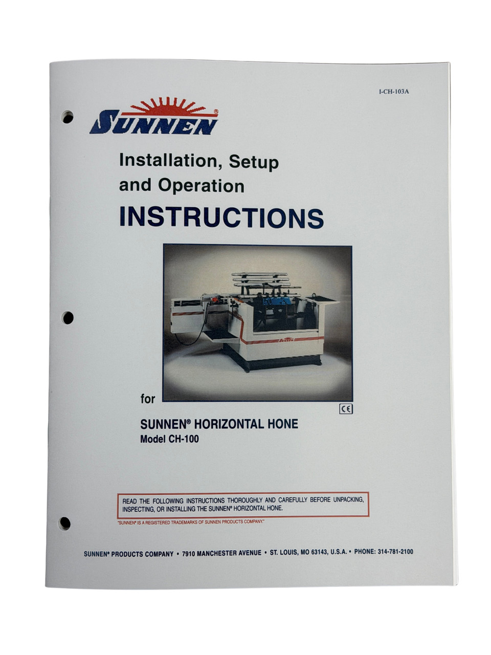 Sunnen Model CH-100 Manual