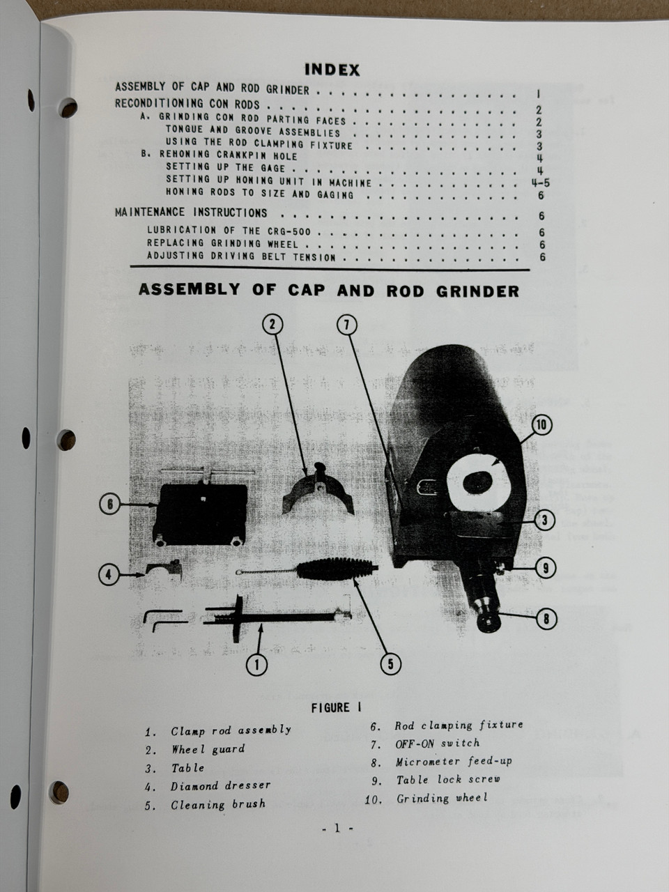 Sunnen Model CRG-500 Manual