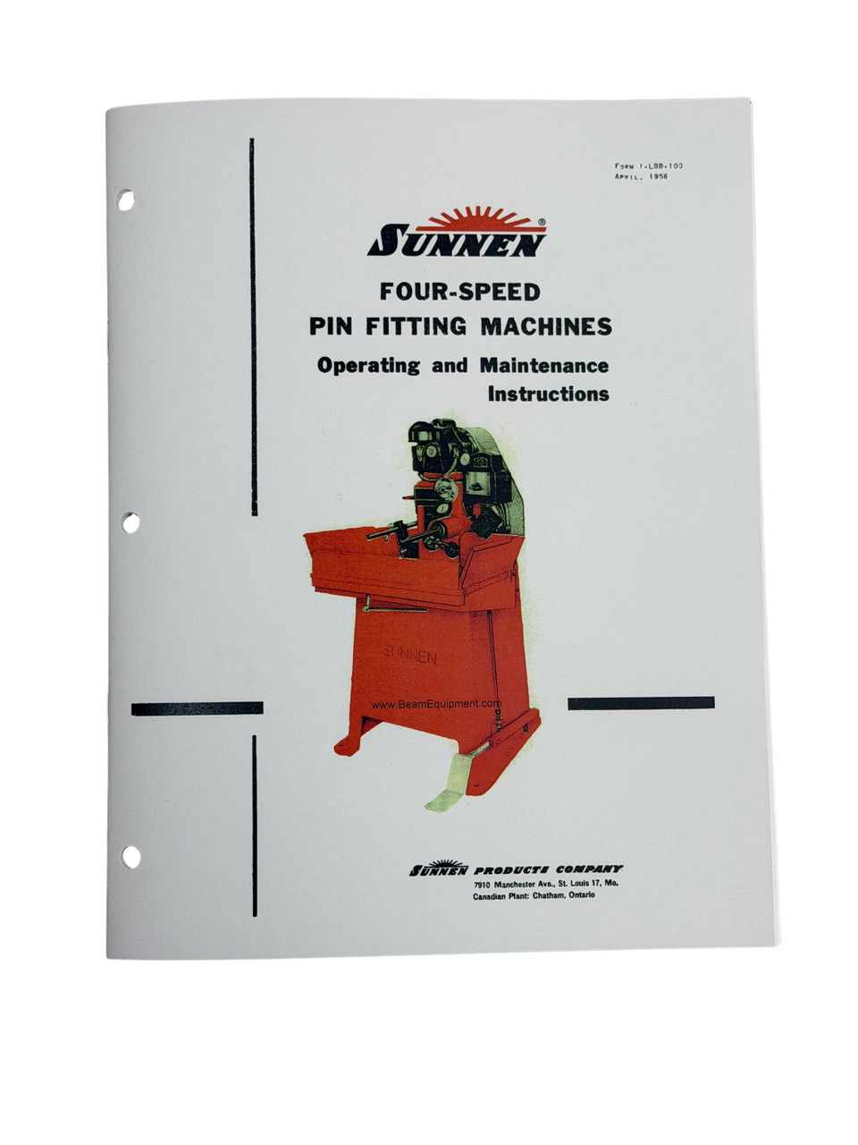 Sunnen Model LBB-1299 Honing Machine Manual