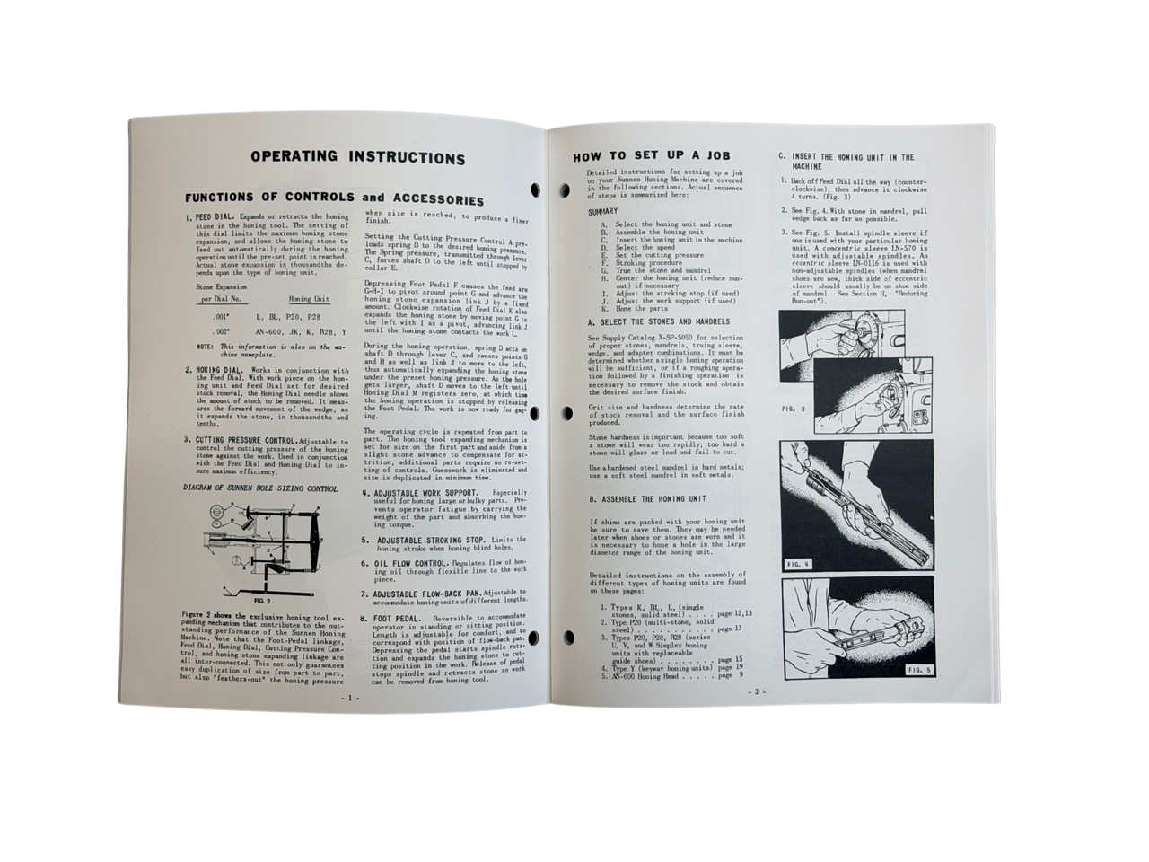 Sunnen Model MBB-1290D Honing Machine Instruction Manual