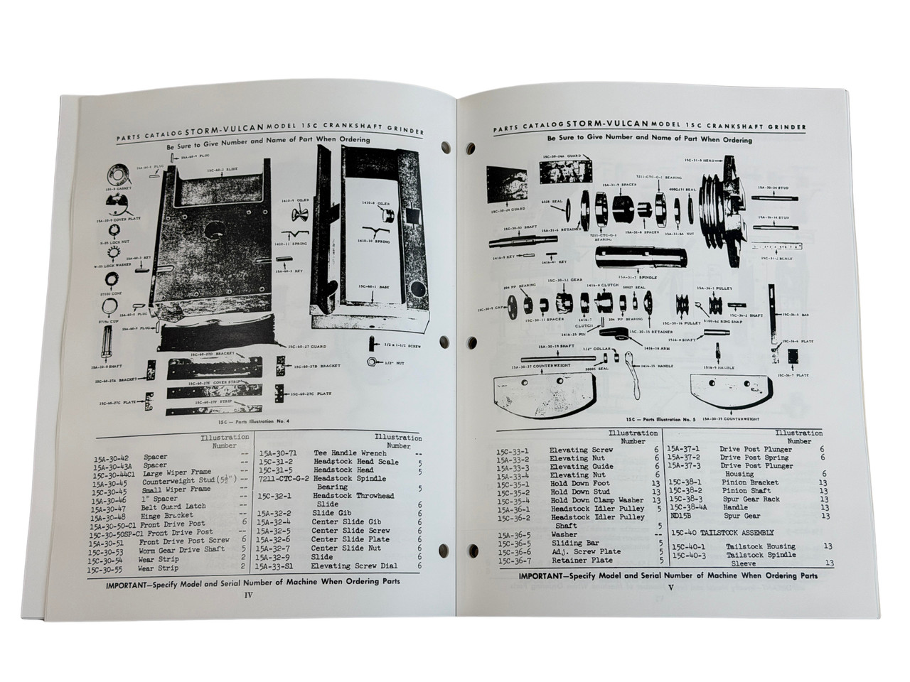 Storm Vulcan Model 15C Crankshaft Grinder Manual