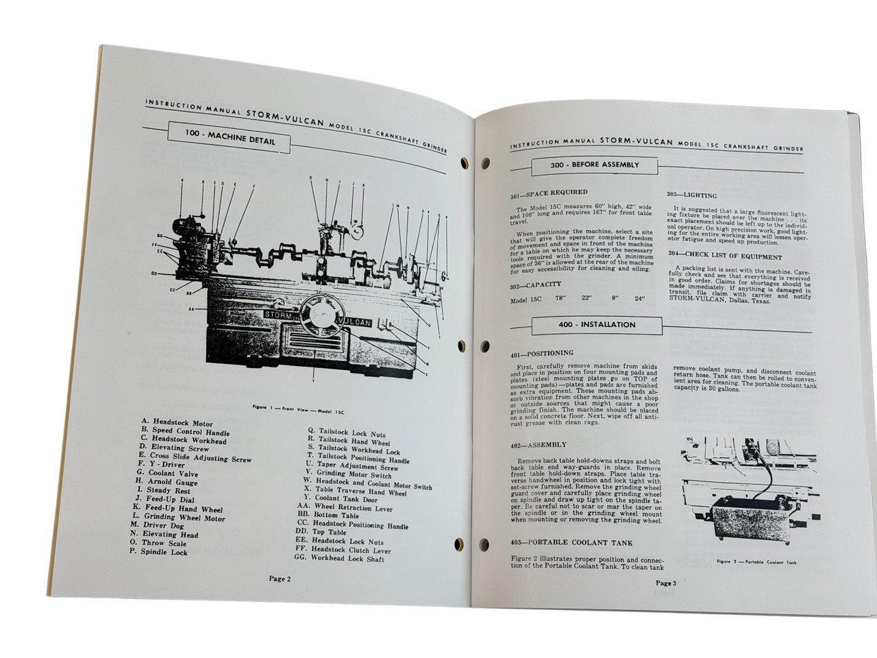 Storm Vulcan Model 15C Crankshaft Grinder Manual