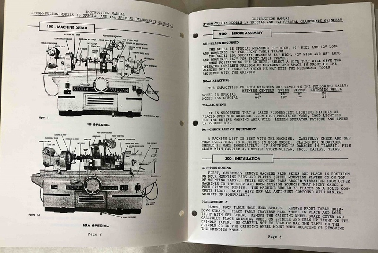 Storm Vulcan Model 15 Special Manual