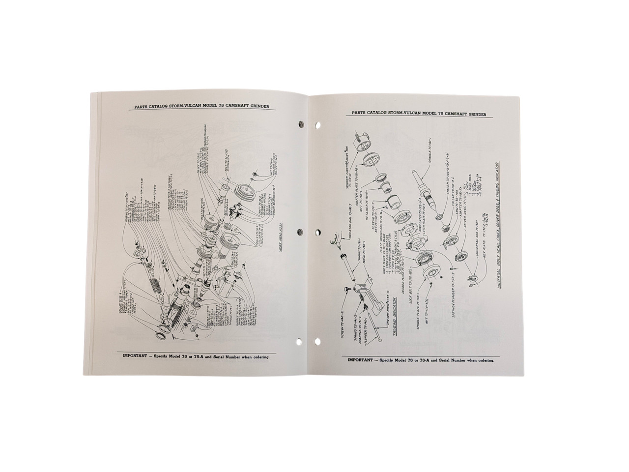 Storm Vulcan 75 & 75A Camshaft Grinder Manual