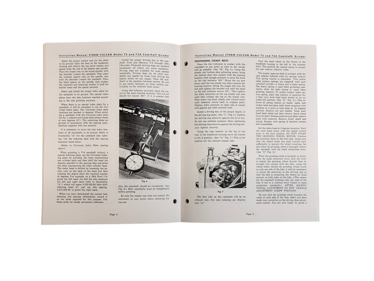 Storm Vulcan 75 & 75A Camshaft Grinder Manual