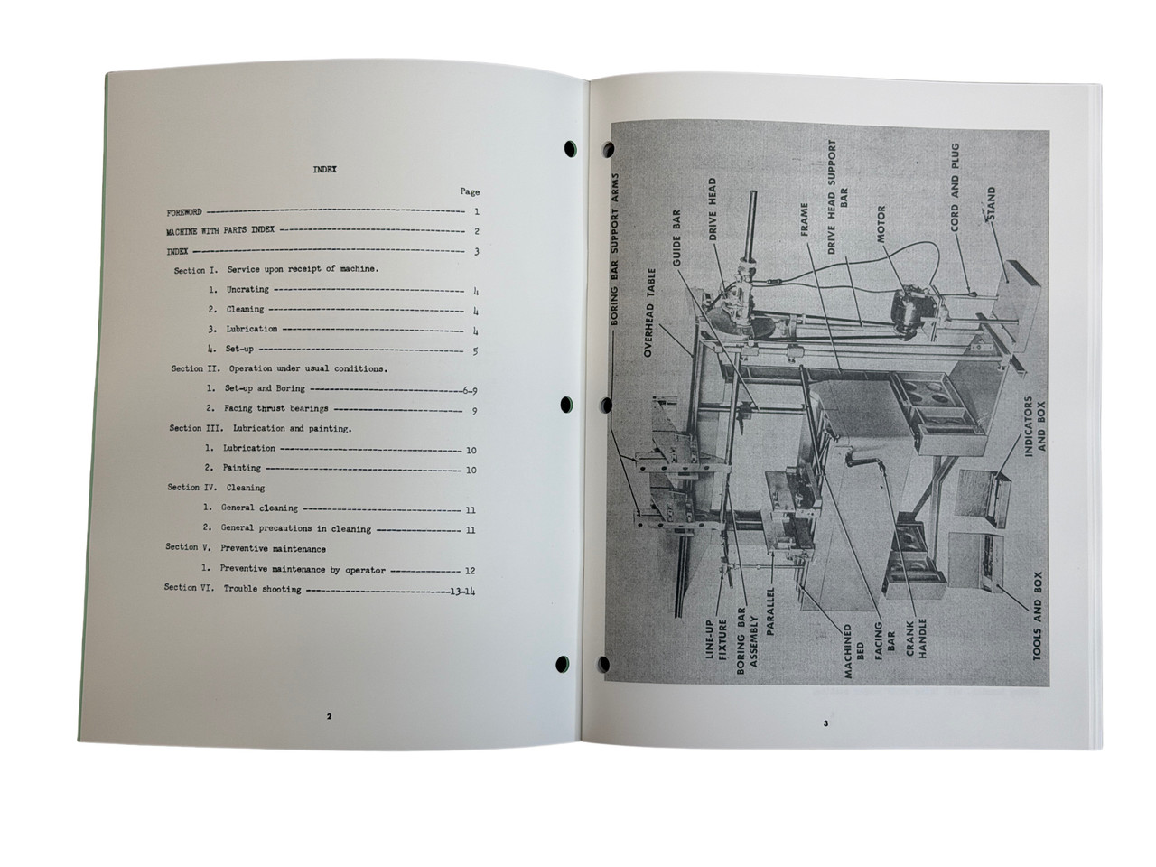 Tobin Arp Model TA 14 & 15 Line Bore Machine Instruction Manual