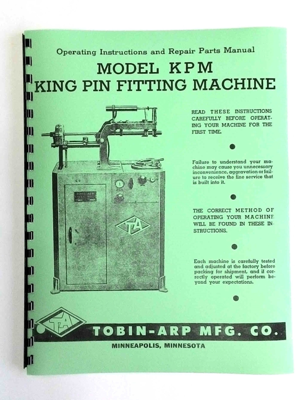Tobin Arp Model KPM Manual