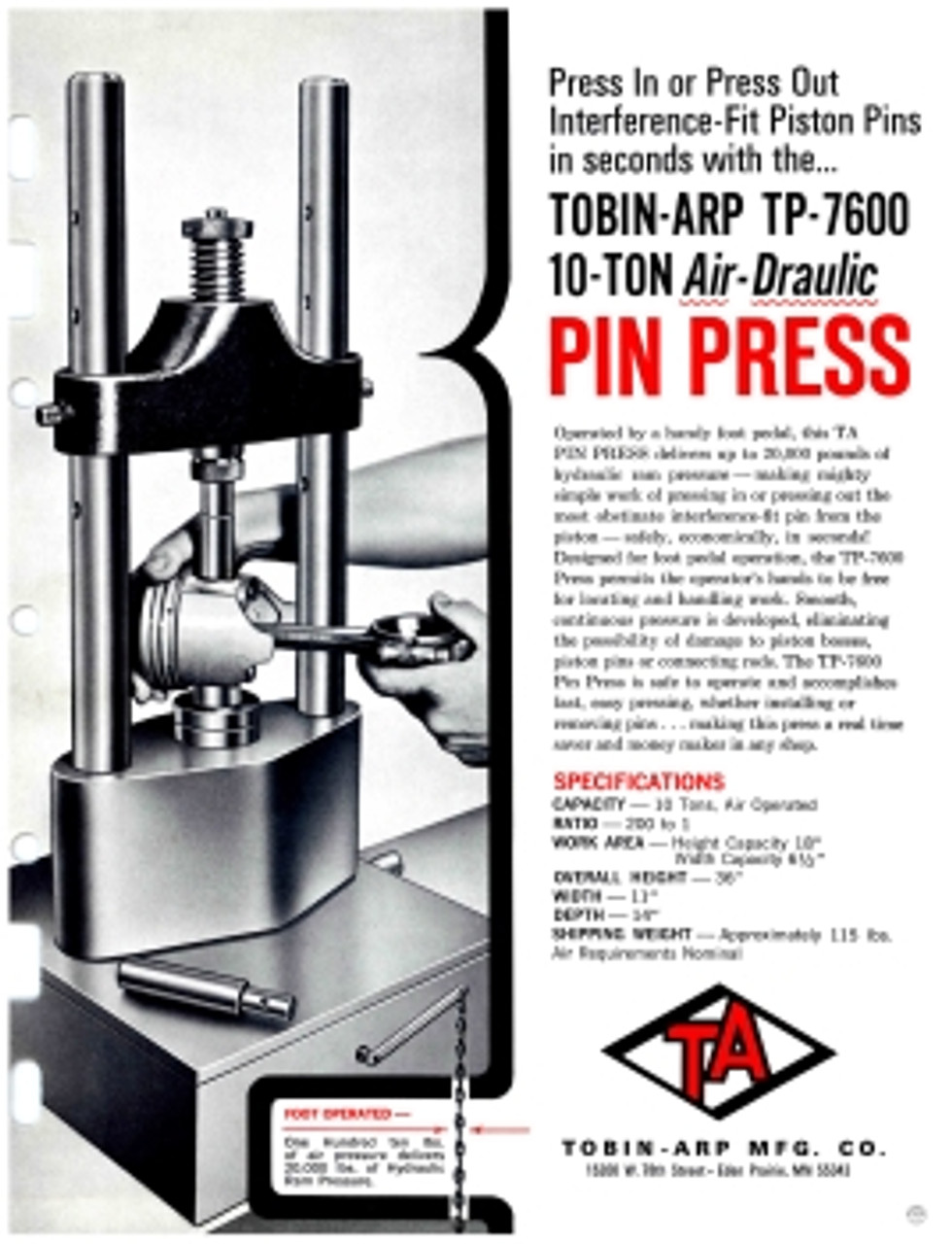 Tobin Arp Model TP-7600 Flier