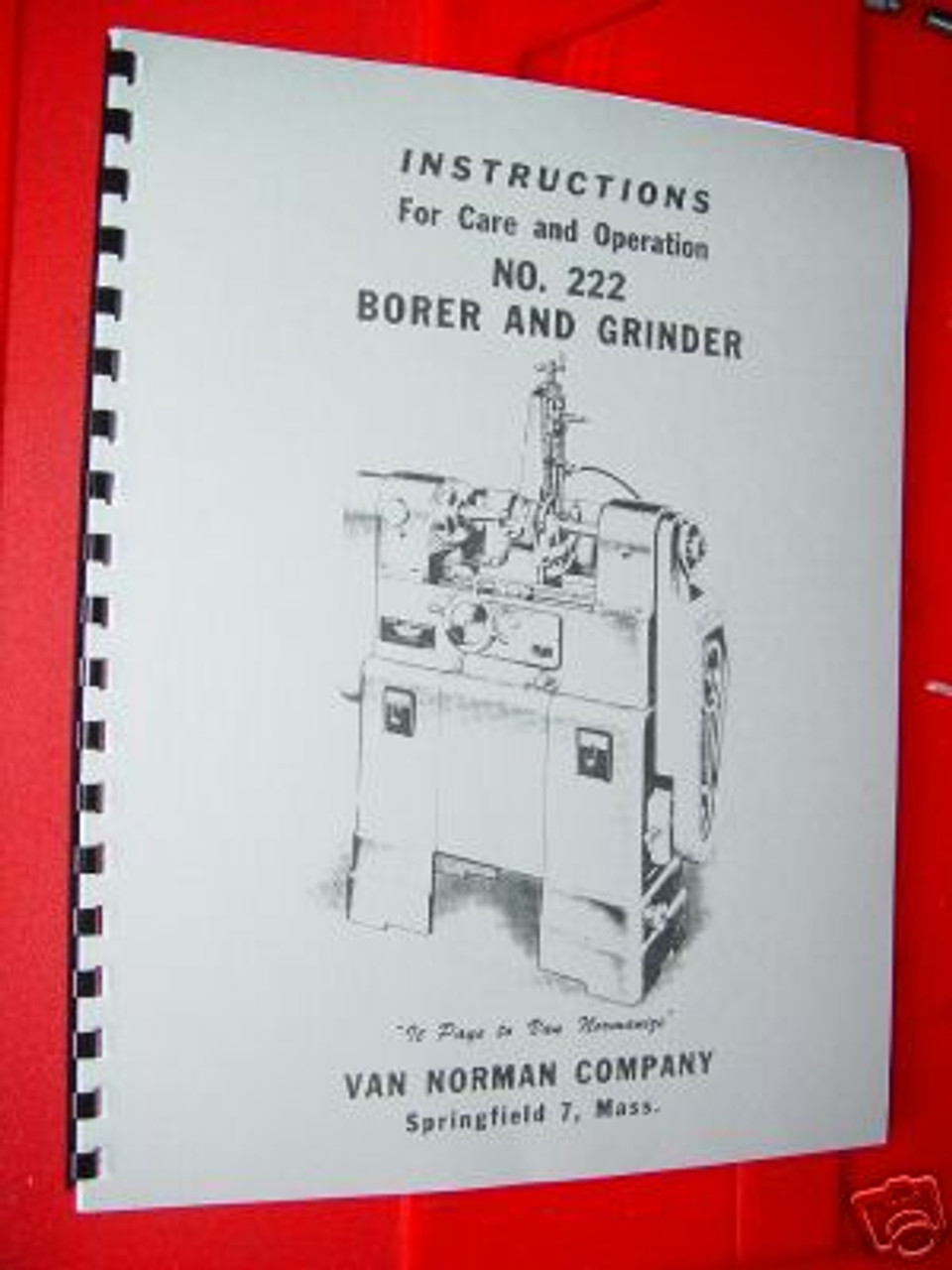 Van Norman Model 222 Manual