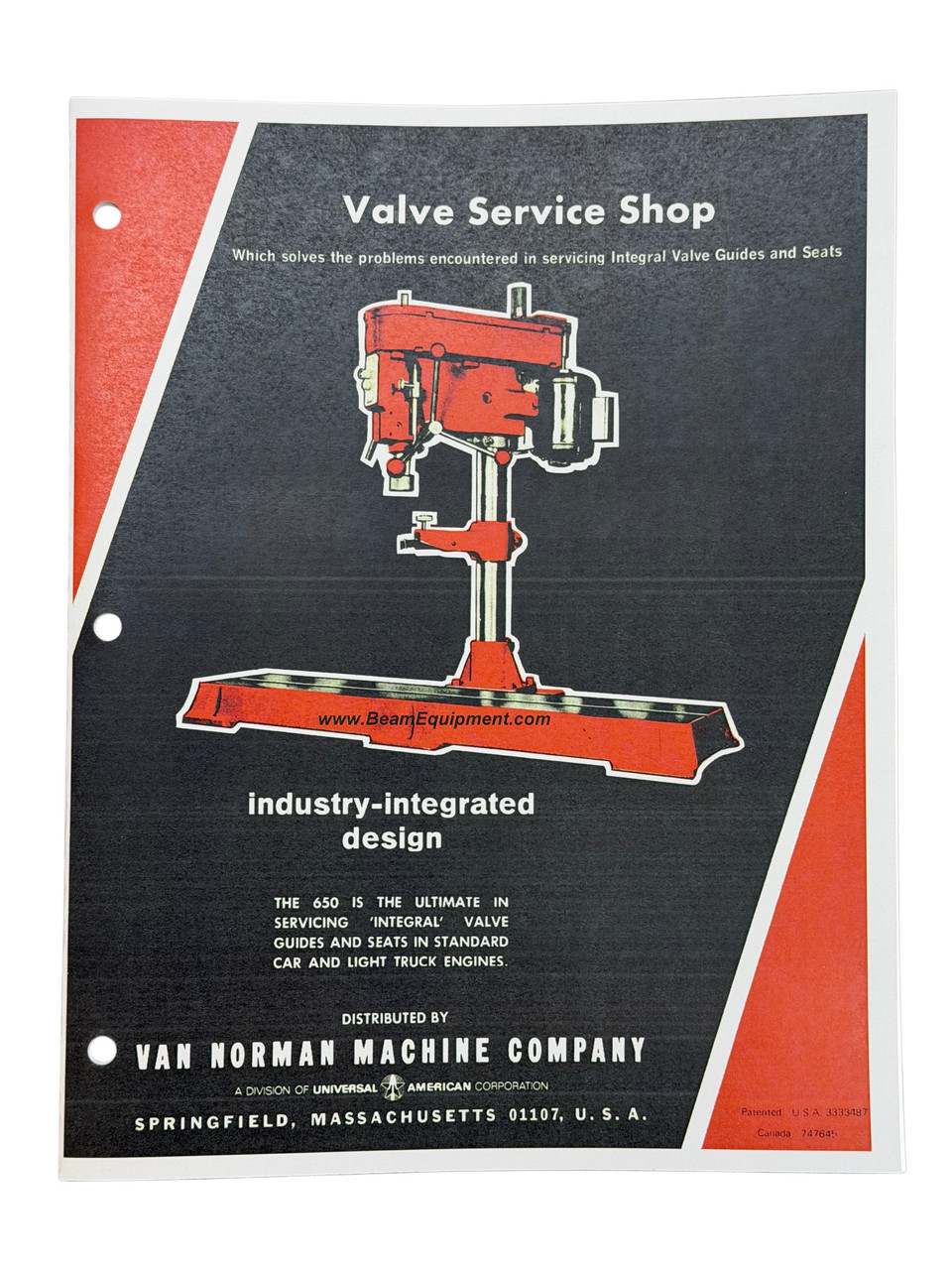 Van Norman IDL 650 Seat and Guide Machine Manual