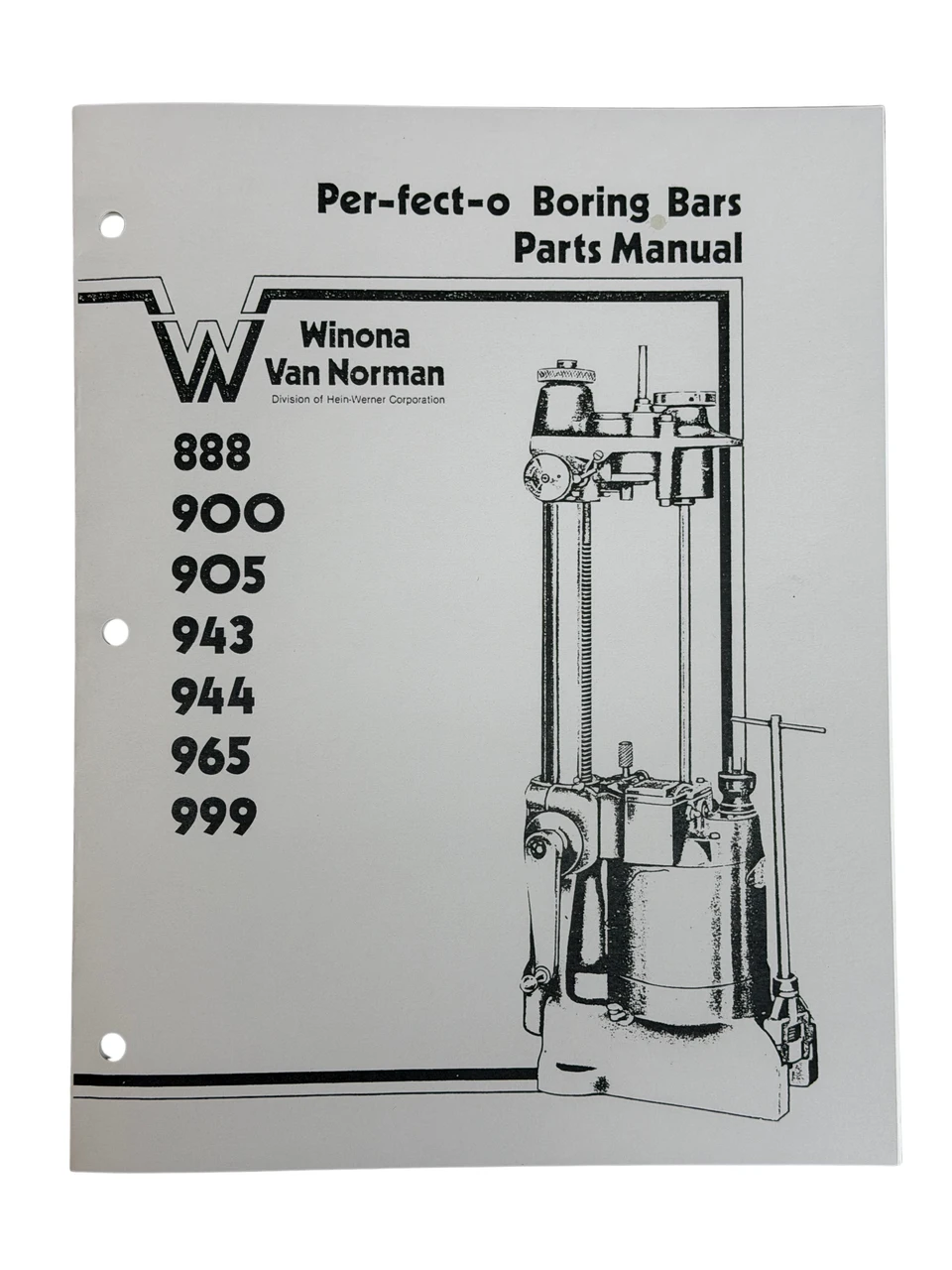 Van Norman 888 900 905 943 944 965 999 Boring Bar Parts Manual