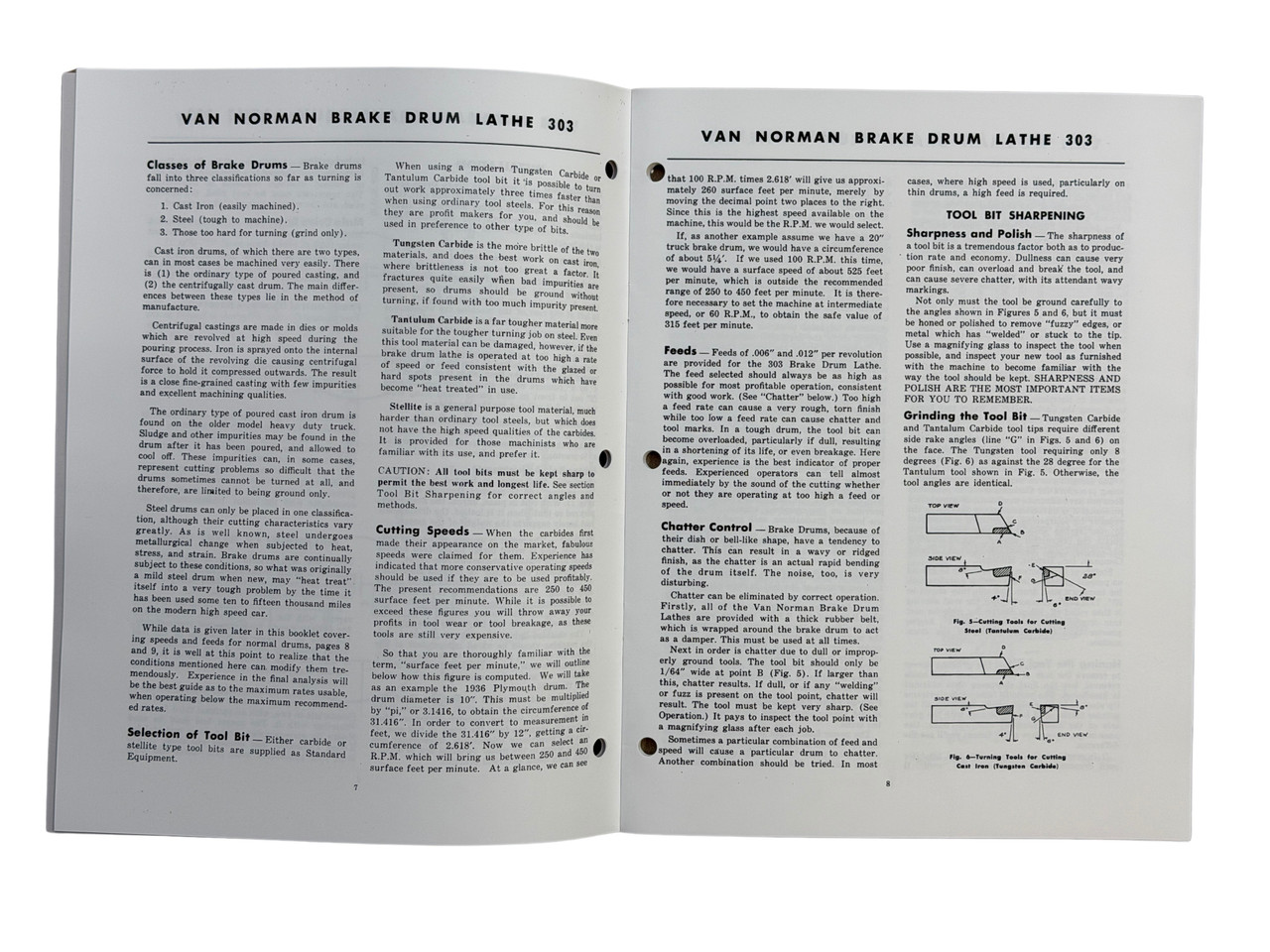 Van Norman Model 303 Brake Lathe Manual