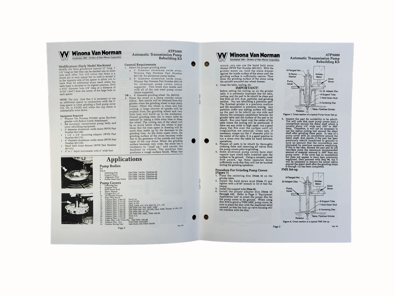 Winona Van Norman Model ATP5000 Automatic Transmission Rebuilding Kit Manual
