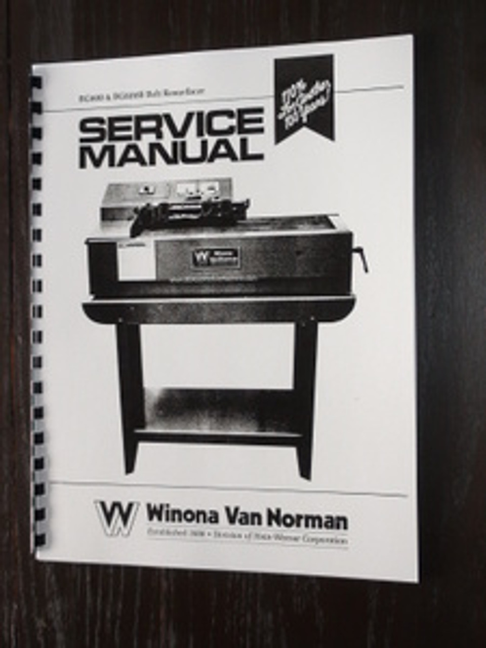Winona Van Norman Model BG600 BG600B Manual