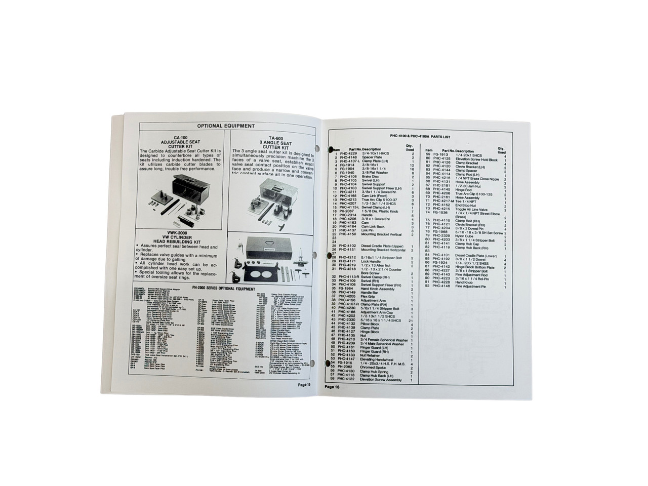 Winona Van Norman Model PH6000 Seat & Guide Machine Manual