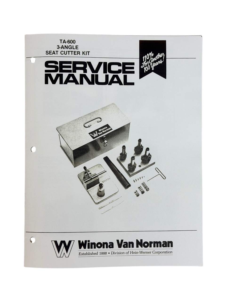 Winona Van Norman Model TA-600 Valve Seat Cutter Manual