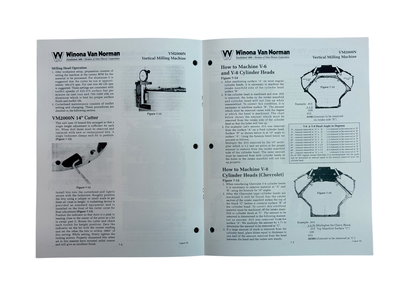 Winona Van Norman Model VM2000N Rotary Broach Manual