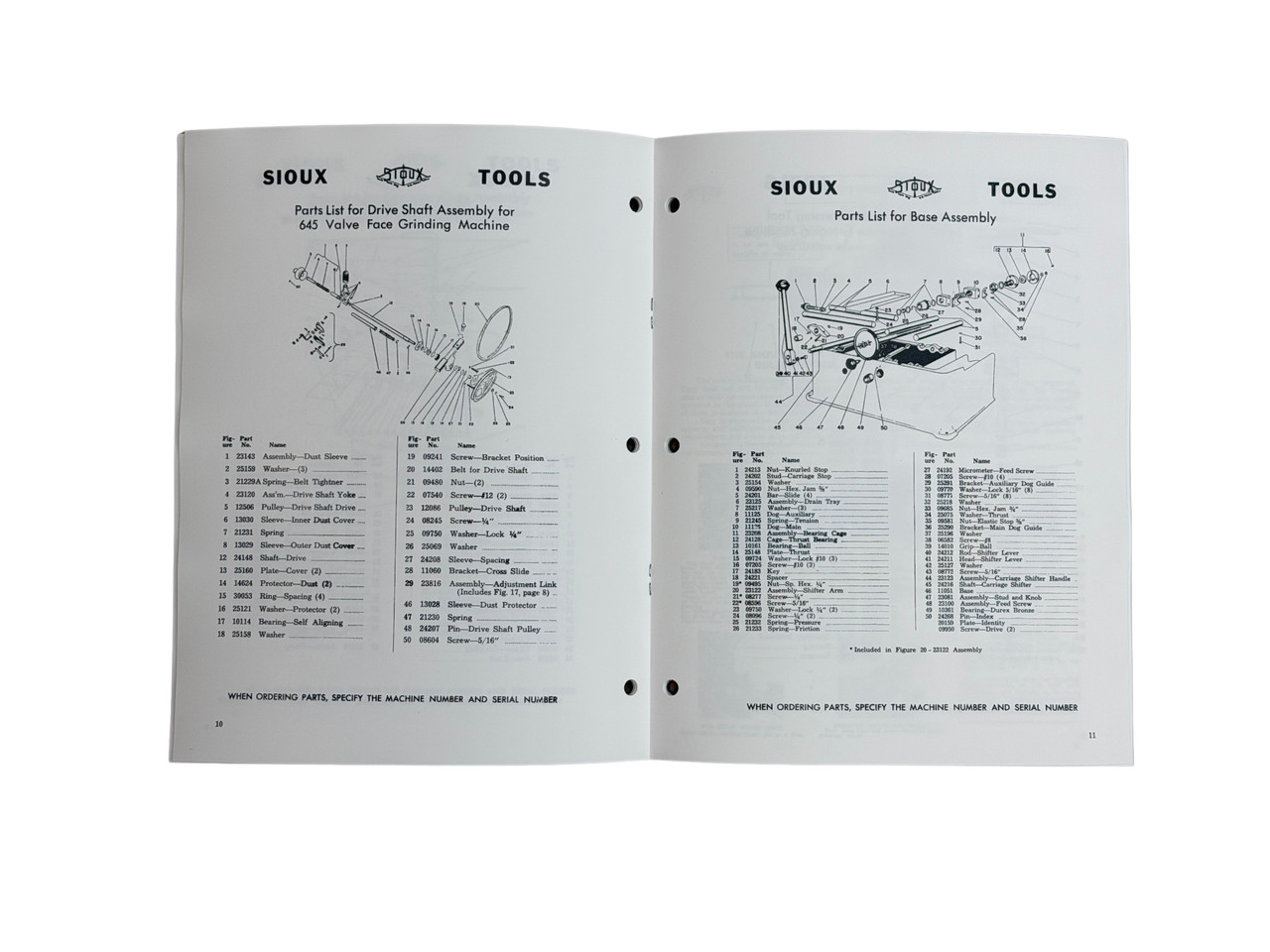 Sioux Model 645 & 645L Valve Grinder Manual SN 0 - 34999