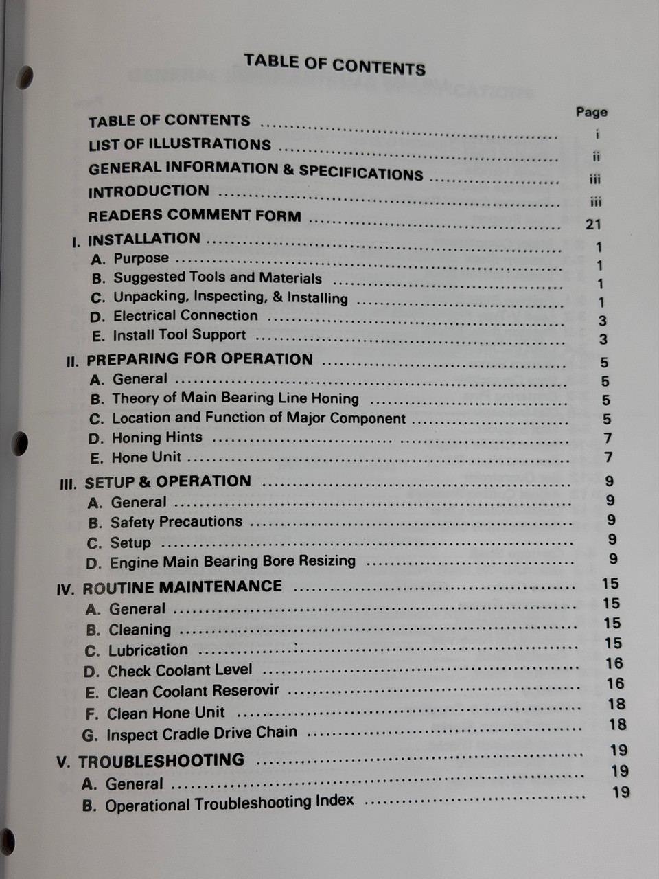 Sunnen Model CH-100 Manual - ICH100F